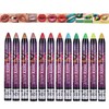 EnMart 12 Colours Eyeshadow Stick, 2-in-1 Glitter Eyeshadow Stick, Smudge-Resistant,