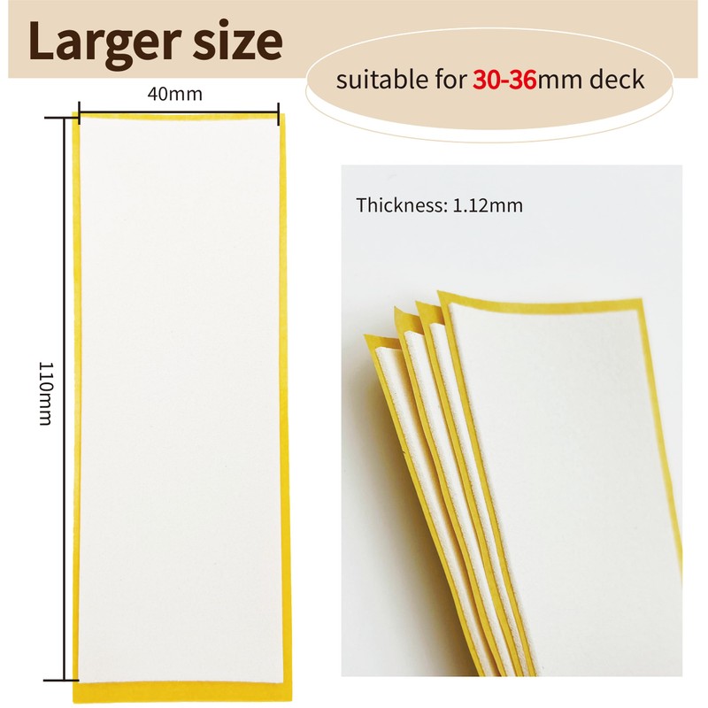 RACOFSB Fingerboard Foam Grip Tape, Finger Skateboard Griptape 40mmX110mm (16pcs