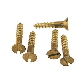 #4 x 5/8 Brass Wood Screws, Flat Countersunk Head, Slotted Drive - (Pack of 100) Solid Brass Plain Finish, Screw Size: #4, Length: 5/8 inches