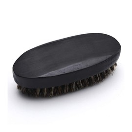 CEPILLO PARA BARBA de 11 Cms de Cerdas de NATURALES de JABALÍ 1000% GENUINAS, Marca Zilveren Man Alta Calidad con Mango de Madera Negro Mate Militar con Cerdas de 1.5 cms de Largo
