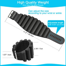 Wrist & Ankle Weights for Men Women and Kids, Adjustable Arm and Leg Weights Set of 2 (1Lb Each), Wearable Wrist Weights for Home Yoga, Pilates, Dance, Aerobics, Running, Walking, Gym,Workout Exercise