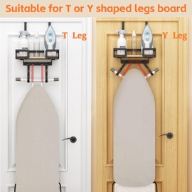 Paroto Over The Door/Wall Mount Ironing Board Hanger, Space Saving Ironing Board Holder Wall Mount, T&V Shaped Iron Board Wall Mount for Laundry Room Decor Organization and Storage