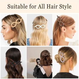 CURASA French Concord Flat Hair Clips, 6PCS French Barrette Hair Clips, Flat Claw Clips for Women Thick Hair, Strong Hold Non Slip Claw Clip for Women Girls