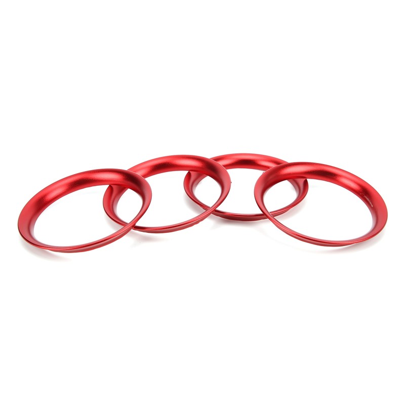 4pcs Air Vent Outlet Rings Cover Trim Red Decoration Replacement