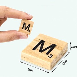 Koboko Wooden Alphabet Tile Letters (200 Pieces), Scrabble Letters Wood, Wooden Letters Small for Children's Education, Children's Toy, Crafts DIY (Contains 4 Pieces of Blank Wood)