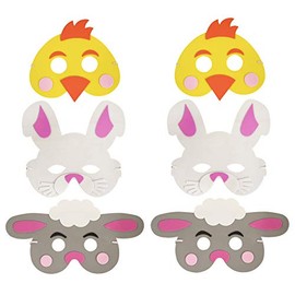The Harlequin Brand Easter EVA Foam Masks - Pack of 6