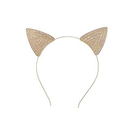 Western F.a.s.h.i.o.n Cat Ears Headband With Rhinestones (Gold)