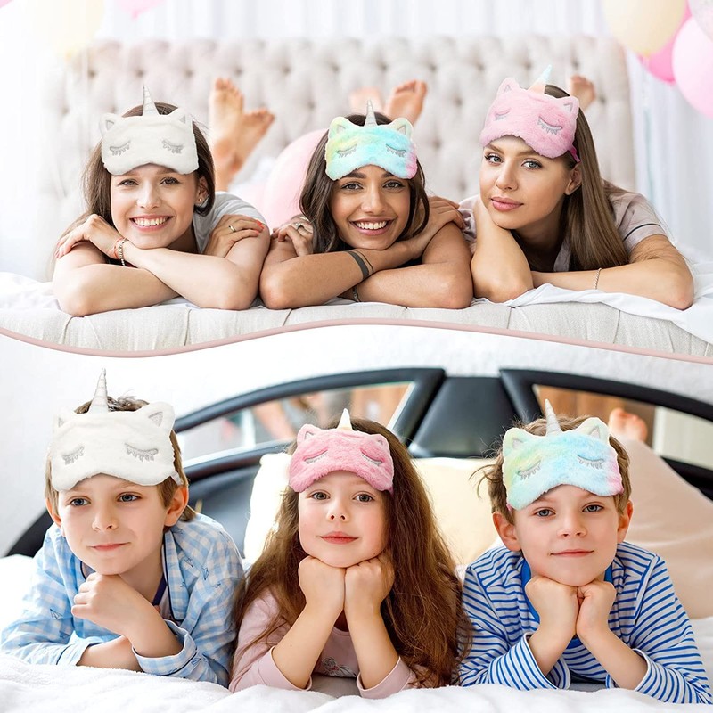 Eye Mask for Sleeping, Cute Unicorn Soft Fluffy Plush Sleep