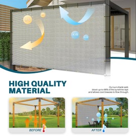 Coarbor 12'x12' Straight Edge Sun Shade Sail Rectangle Canopy Cover 240GSM Grommets Placed All Edges for Outdoor Pergola Patio Gazebo Deck Yard-Light Grey
