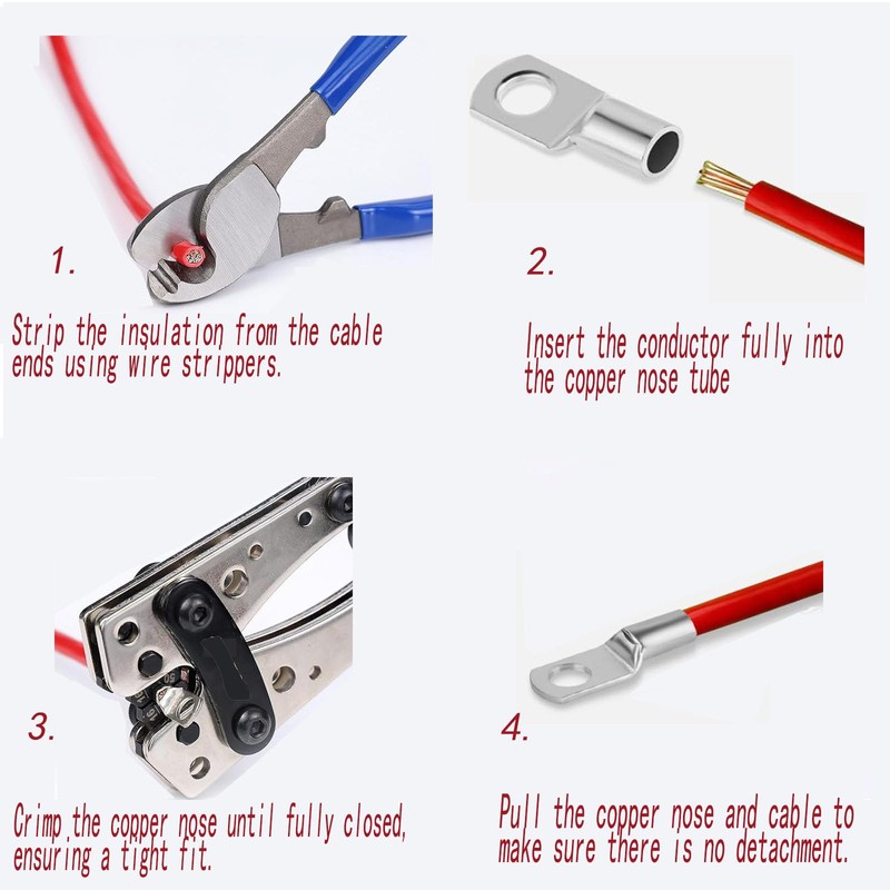20pcs Electrical Terminals with Eye SC35-8 Electrical Crimp Terminals Faston
