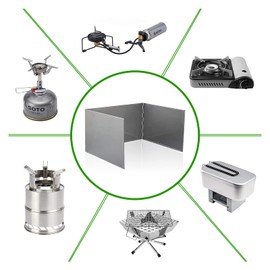 IHONYI Wind protection for gas stove, camping stove, aluminium camping stove, lightweight wind protection, camping, foldable camping stove, cookware for picnic, outdoor grill