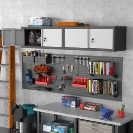 STEELIST Metal Garage Storage Cabinet, Locking Cabinet Wall Mounted, 12.8" H Floating Cabinet for Warehouse, Upper Tool Cabinet for Home Office, Basement, Kitchen, RV Organization