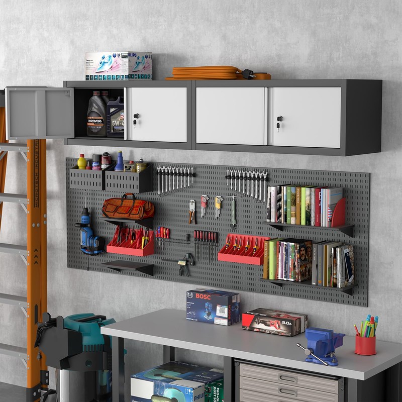 STEELIST Metal Garage Storage Cabinet, Locking Cabinet Wall Mounted, 12.8"