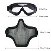 AOUTACC Airsoft Mask and Goggles Set, Half Face Full Steel
