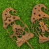 BOFUNX 2 pieces rust gnomes garden stake, Santa Claus rust