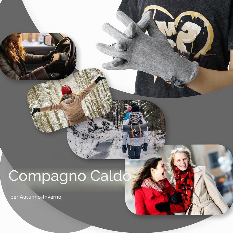 Vagasi Guanti da Donna Caldi antivento invernali touchscreen, Guanti caldi