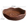AMOLOLO Handmade Rattan Round Fruit Basket Food Storage Bowls Kitchen