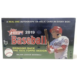 2019 Topps Heritage Baseball Hobby Box (24 Packs/9 Cards: 1 Autograph or Relic)