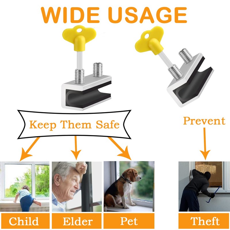 Window Locks Security, 12 Sets Double Sliding Window Locks with