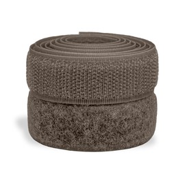 3/4 inch Brown Sew on Hook and Loop Tape Non-Adhesive 1 Yd Thin Nylon Heavy Duty Strips Sewing Fastening Fabric Fastener Interlocking Set for Military Form Bags Clothes Shoes Backpacks DIY Craft