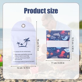 Lyreh Sand Remover Bag, Mild Formula Beach Sand Removal Pouch with Water-Proof Zipper Storage Bag Beach Vacation Essentials for Honeymoon Seaside Vacation Free of Talc and Fragrance(Ocean Style)