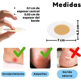 100 Parches Ovalados Protectores Para Ampollas Resistentes al Agua y de Alta Adherencia Protección y Alivio en Talón, Pies, Dedos y Manos Flexible y Discreto, Uso Diario o Deportivo