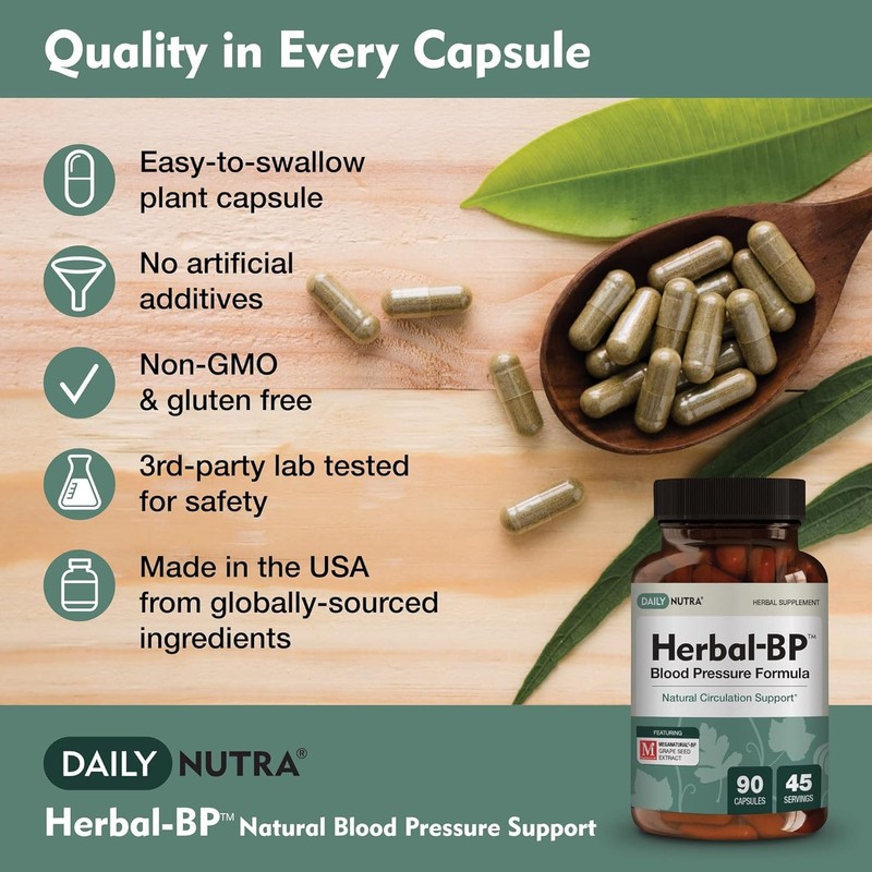 Herbal-BP Natural Blood Pressure Supplement - Supports Circulatory Health |