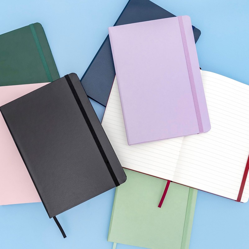 PAPERAGE Lined Journal Notebook, 3 Pack, (Cognac, Dark Green, Navy),