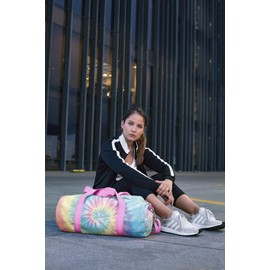 Top Trenz Duffel Bags - Pastel Tie Dye Canvas: Stylish 17" x 11" x 11" Carry-All for Vibrant Travel, Gym, and Overnight Adventures