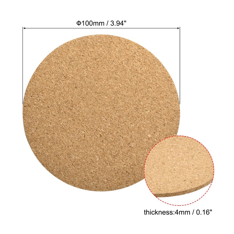 QUARKZMAN 100 mm (3.94 inches) round coasters, 4 mm thick