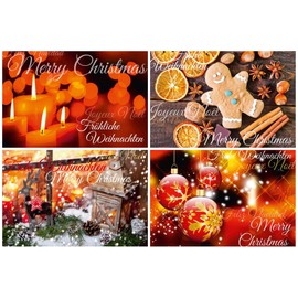 Christmas Cards – Box of (24 Pieces) – A, Nostalgic Nostalgia Retro Vintage Style Christmas Postcard Set Edition Colibri© – Environmentally Friendly, Carbon Neutral Print