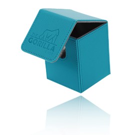 THE GORILLA CASE Deck Case, PU Leather, Trading Card Case, Vertical Insert, Turquoise Blue