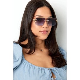 ADE WU Rimless Square Aviator Sunglasses for Women Men Fashion Vintage Gold Metal Frameless Tinted Lens Sun Glasses 60mm Grey Gradient