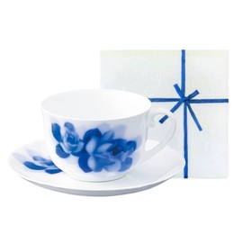 Okura Toen 59C/8110 Blue Rose Janet Morning Cup & Saucer Wrapping with Washi Paper