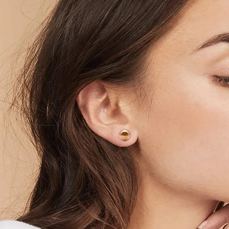 Artskin Women Stud Earrings Girls Titanium Earrings Hypoallergenic Classic 5mm