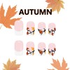 24 Fall Press on Nail Square Short Maple Leaf French