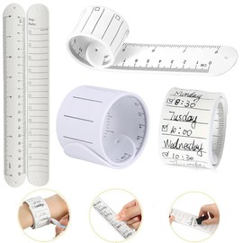 ZAAWUUT Wrist Notepad,To Do List Slap Bracelet,Writable Erasable Strap,Wearable Memo Wristband with Ruler for Student Nurse Teacher Work Daily Planner,Study Task (2-Color-Medium)