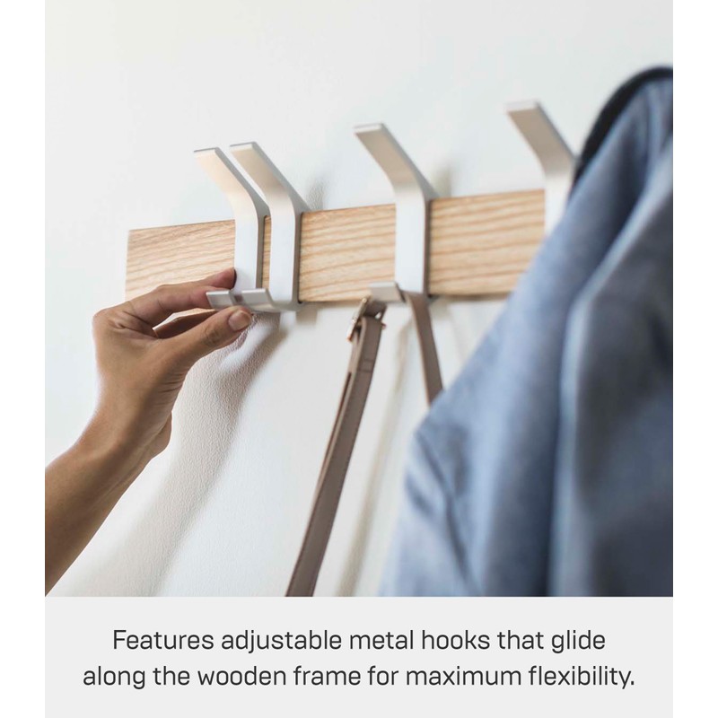YAMAZAKI Home Rin Wall-Mounted Coat Hanger Brown - Steel +