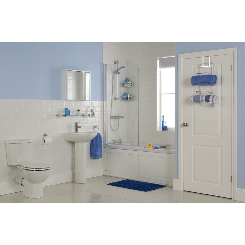 Croydex QM461541 Glue-Fix Worcester Towel Ring, Easy Fit No Drilling