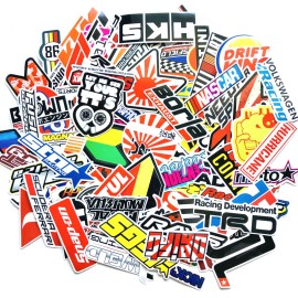 Unbranded 100PCS JDM Stickers Pack Helmet Car Motorcycle Racing Motocross Waterproof Decal