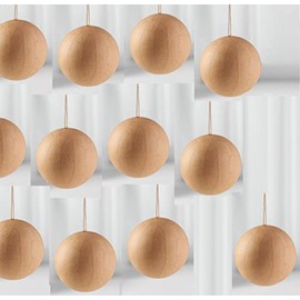 Paper Mache Ornaments-(36 Pieces) These Papier Mache Ball Ornaments Includes Attached Hanger, Perfect for Christmas Ornaments. by Factory Direct Craft
