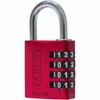 ABUS Combination Padlock 144/40 Lock-Tag Aluminium Red