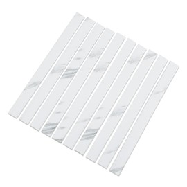 Tilingview 10 Pcs Peel and Stick Tile Trim Edge, Self-Adhesive 12" PVC Molding Edging for Kitchen Backsplash (Marble)