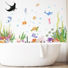 Mestiker Wall Sticker Whale, Whale, Sea Creatures, Children's Room, Bathroom, Cute, Sea Animals, Devilfish, Removable Wallpaper Sticker, Fashionable, Nordic, Whale, Interior, Kindergarten, Nursery