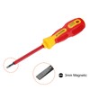 uxcell 4pcs 1000v Insulated Electrician Screwdriver 3x75mm CR-V Magnetic Slotted