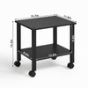 YUFAM 2 Tier Printer Stand with Storage,Under Desk Shelf Printer
