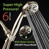 AquaDance High Pressure 6-Setting Full Brushed Nickel Handheld Shower Head
