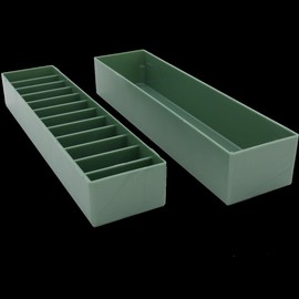 Laube Wide Mini Blade Case Organizer for Clipper Blades - Professional 12 Slot Clipper Blade Caddy - Detachable Snap On Lid- Made in The USA - Green - 2 Pack