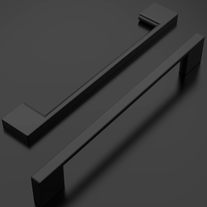 Amerdeco 10 Pack Matte Black Cabinet Pulls 6.3 Inch(160MM) Hole
