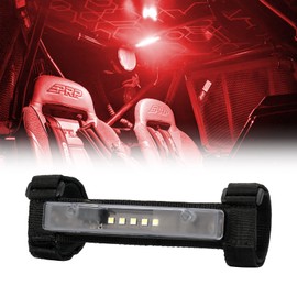 JIEPENG UTV Dome Light Universal Roll Bar Mount LED Interior Light Utility Roll Cage Courtesy Light for UTV Polaris RZR ATV Can-Am Kawasaki Trucks Car Off Road Golf Cart - Red